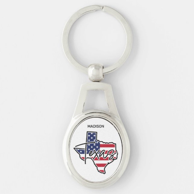 Custom Name Texas Key Ring (Front)