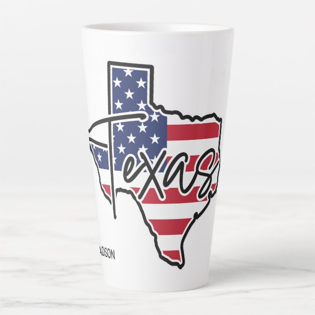 Custom Name Texas Latte Mug (Front)