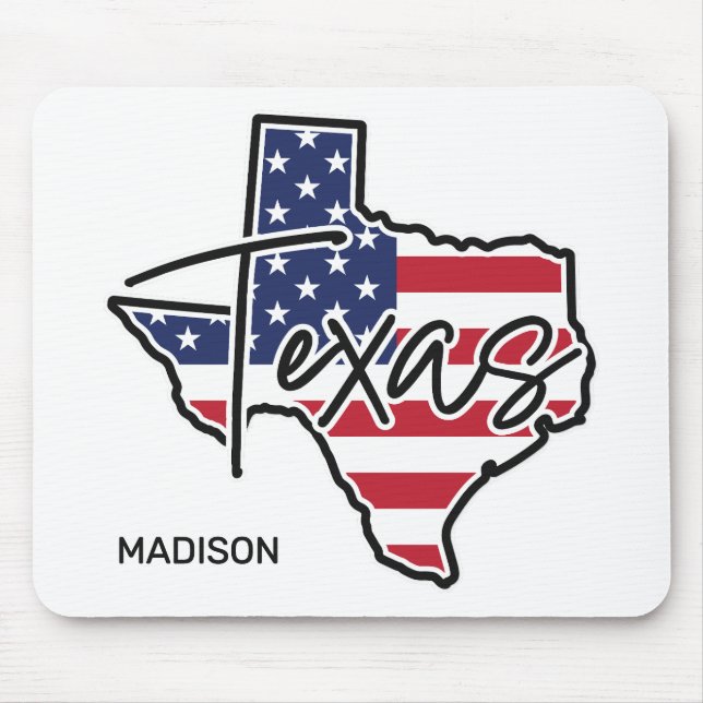 Custom Name Texas Mouse Pad (Front)