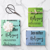 Custom Name Text Abstract Blue Green Gradient