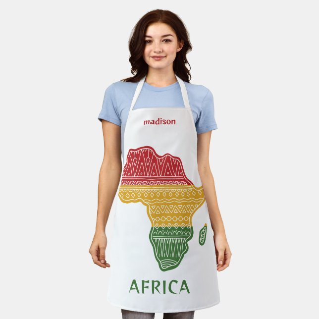Custom Name & Text Africa Apron (Worn)