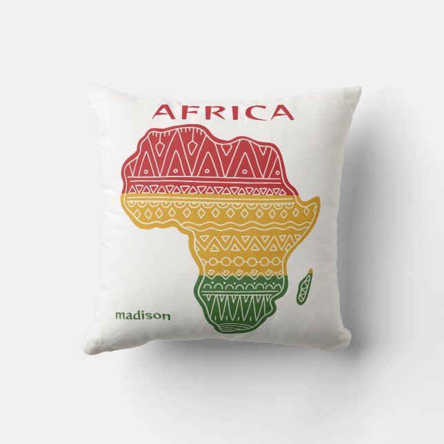Custom Name & Text Africa Cushion (Back)