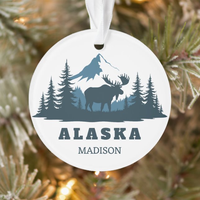 Custom Name & Text ALASKA Ornament (Tree)