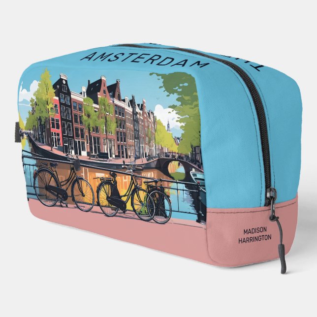 Custom Name & Text Amsterdam Dopp Kit (Right Corner)