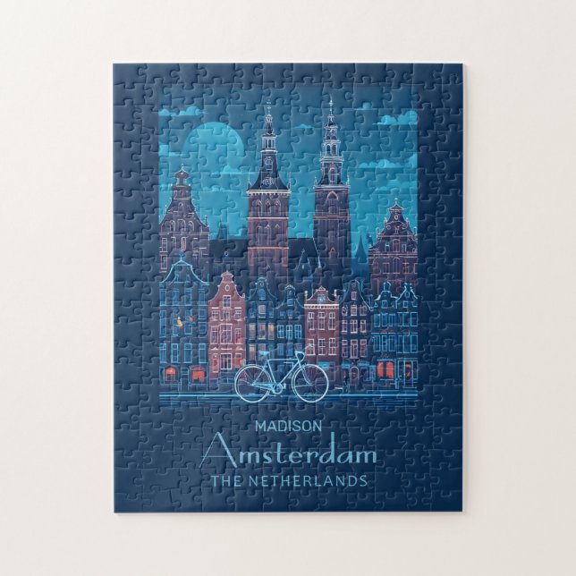 Custom Name / Text Amsterdam Jigsaw Puzzle (Vertical)