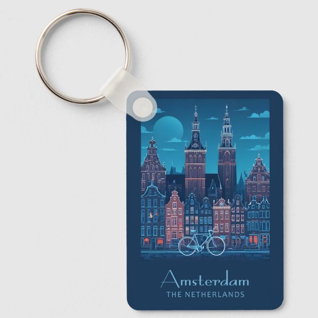 Custom Name / Text Amsterdam Key Ring (Front)