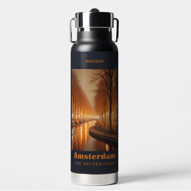 Custom Name / Text Amsterdam Water Bottle (Front)