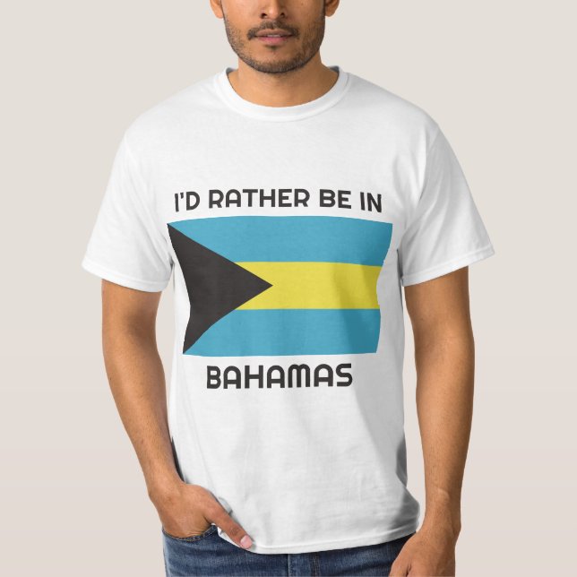 Custom Name & Text Bahamas Flag T-Shirt (Front)