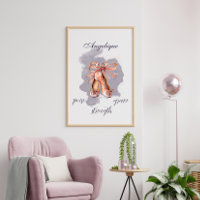 Custom Name Text Ballet Pointe Shoes Ballerina