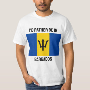 Custom Name & Text Barbados Flag T-Shirt