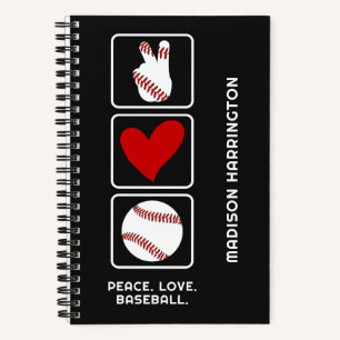 Custom Name & Text Baseball Notebook