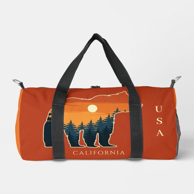 Custom name & text Bear Forest Duffle Bag (Front)