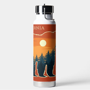 Custom name & text Bear Forest Water Bottle