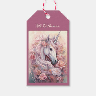 Custom Name & Text Beautiful Unicorn Gift Tags