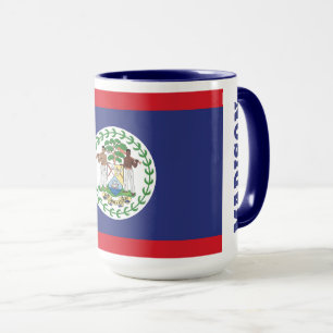 Custom Name & Text Belize Flag Mug