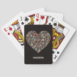 Custom Name / Text Book Lover's Playing Cards