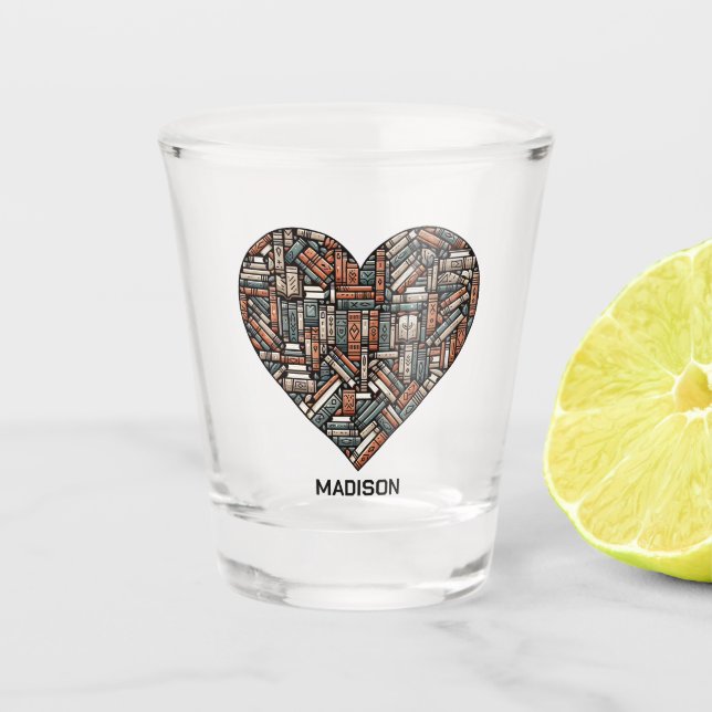 Custom Name / Text Book Lover's Shot Glass (Front)