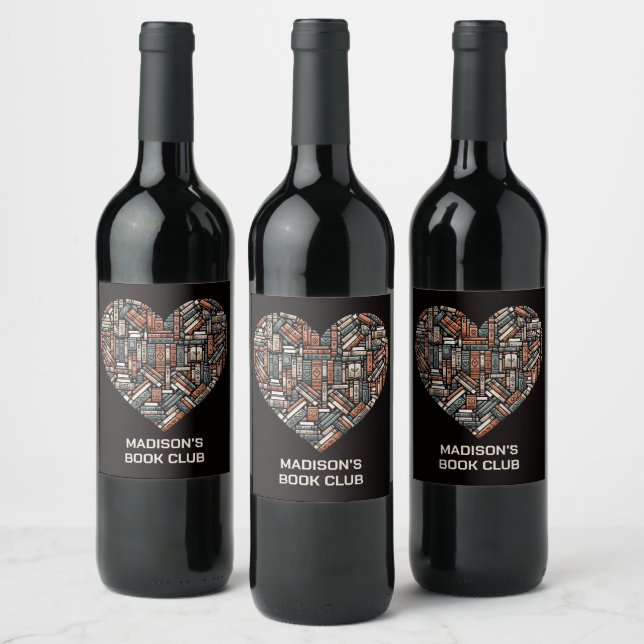Custom Name / Text Book Lover's Wine Label (Bottles)