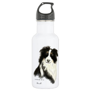 Custom Name text Border Collie Dog Pet 532 Ml Water Bottle