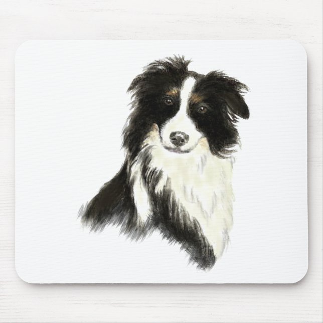 Custom Name text Border Collie Dog Pet Mouse Pad (Front)
