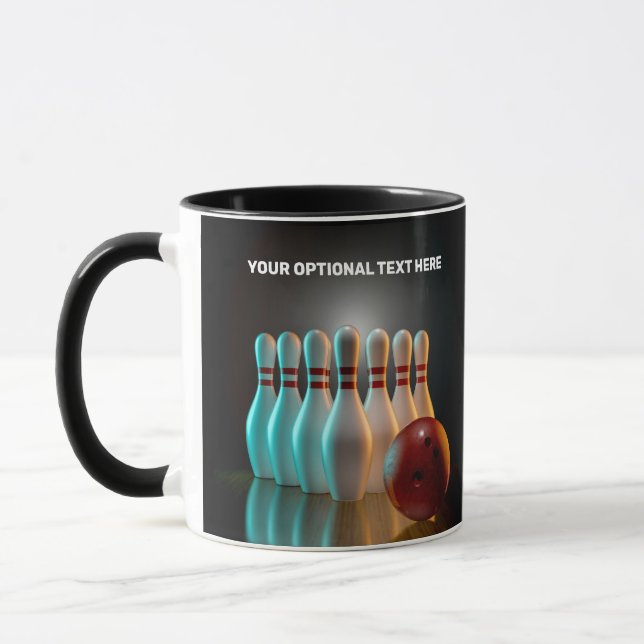 Custom Name & Text Bowling Strike Mug (Left)