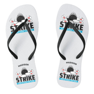 Custom Name & Text Bowling Strike Thongs