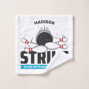 Custom Name & Text Bowling Strike Wash Cloth
