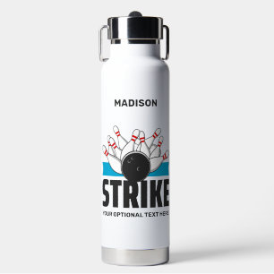 Custom Name & Text Bowling Strike Water Bottle