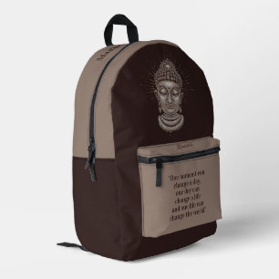 Custom name & text Buddha Quote Printed Backpack