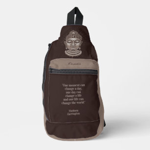 Custom name & text Buddha Quote Sling Bag
