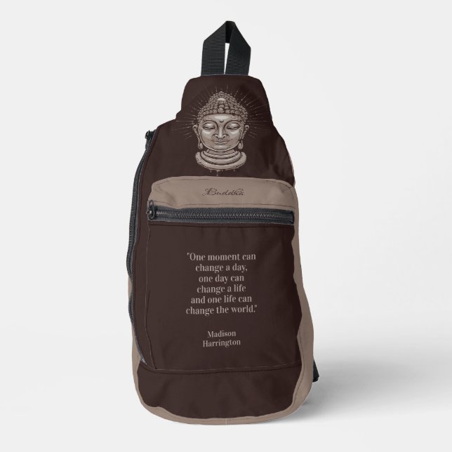 Custom name & text Buddha Quote Sling Bag (Front)