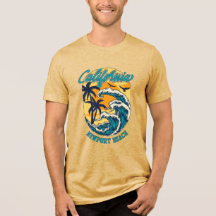 Custom Name / Text California Surfing Tri-Blend Shirt