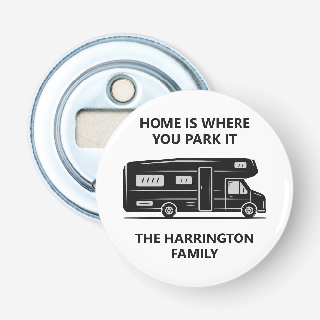 Custom Name & Text Camper Van Bottle Opener (Front)