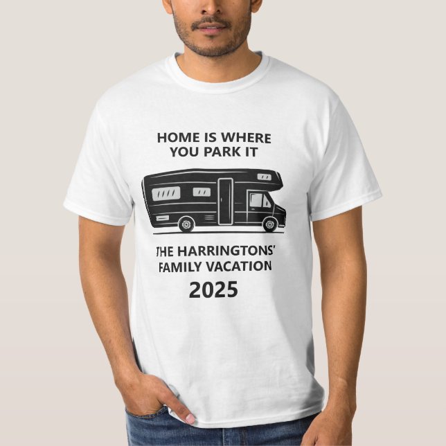 Custom Name & Text Camper Van T-Shirt (Front)