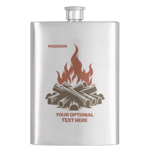 Custom Name & Text Camping Hip Flask