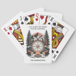 Custom Name & Text Camping Playing Cards