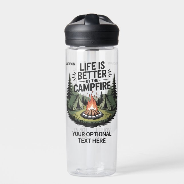 Custom Name & Text Camping Water Bottle (Front)