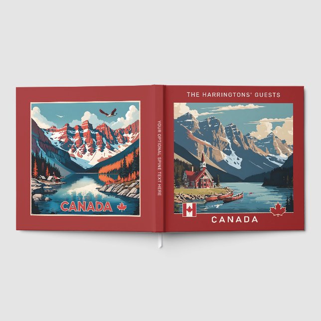 Custom Name & Text Canada Guest Book (Full)