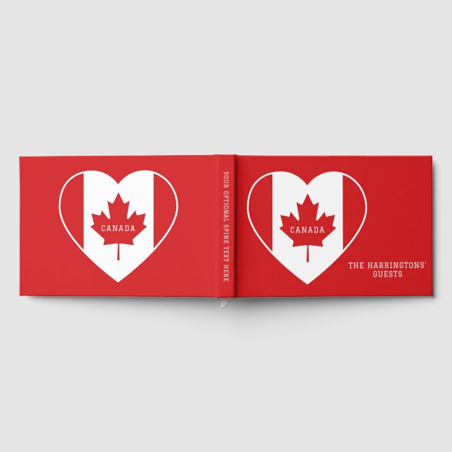 Custom Name & Text Canada Love Guest Book (Full)