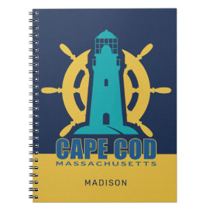 Custom Name / Text Cape Cod Massachusetts Notebook