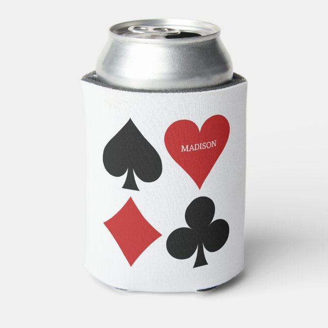 Custom Name & Text Card Player Can Cooler (Can Back)