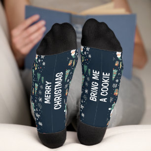 Custom Name & Text Christmas Santa Socks