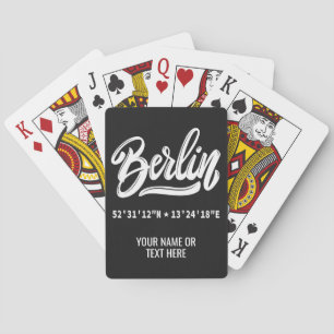 Custom Name / Text & Color Berlin Coordinates Playing Cards