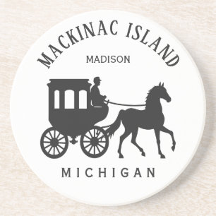 Custom Name, Text & Color Mackinac Island Coaster