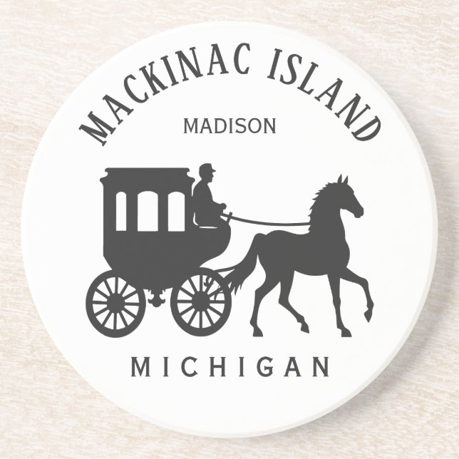 Custom Name, Text & Color Mackinac Island Coaster (Front)