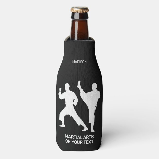 Custom Name, Text & Color Martial Arts Bottle Cooler (Bottle Front)