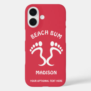 Custom Name, Text & Colour Beach Bum iPhone 16 Case