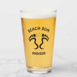 Custom Name, Text & Colour Beach Bum Glass