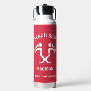 Custom Name, Text & Colour Beach Bum Water Bottle