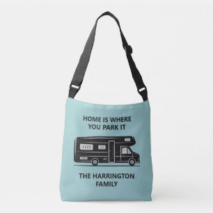 Custom name, text & colour Camper Van Crossbody Bag